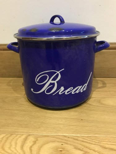 Vintage large enamel bread - vintage, bin