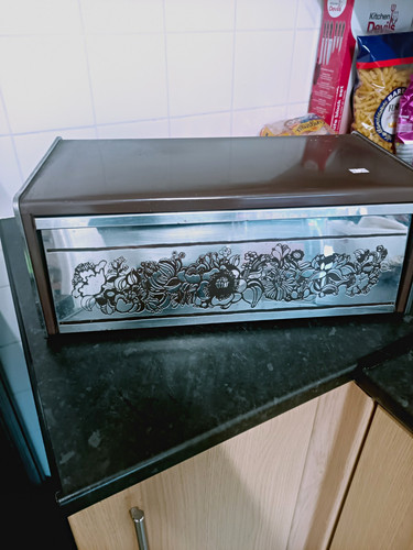 Vintage metal bread bin - vintage,