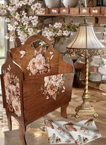 Vtg wood magazine rack - vtg,