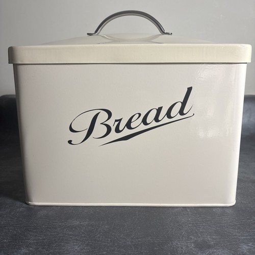 Metal bread bin cream handle - bin,
