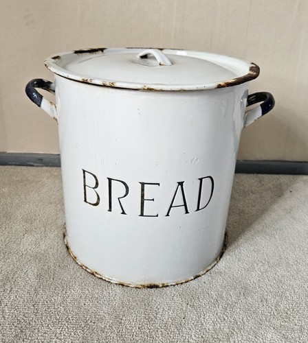 Large vintage white enamel - large,